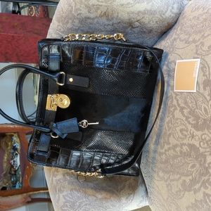 Michael Kors genuine hair calf leather handbag.